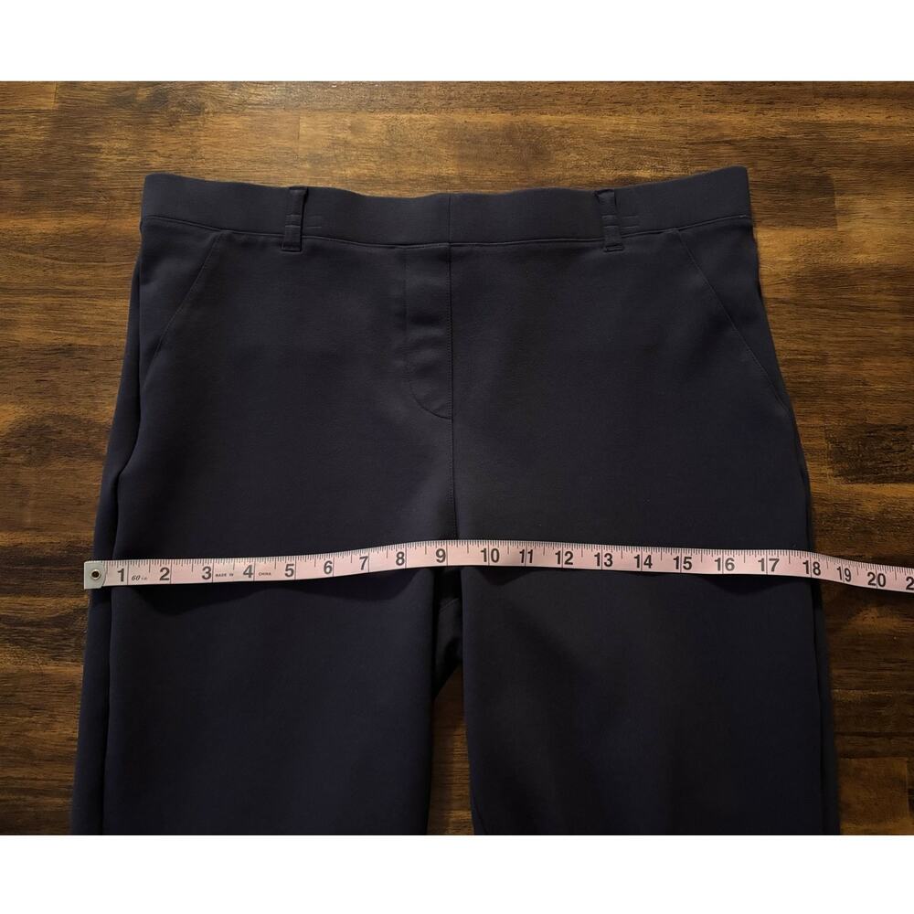 Quince Women’s Large Pants Ponte Straight Leg Ultra Stretch Pull On Navy Blue - Picture 9 of 15